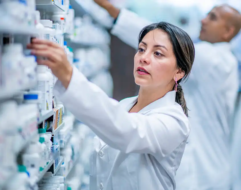 Pharmacist filling a prescription
