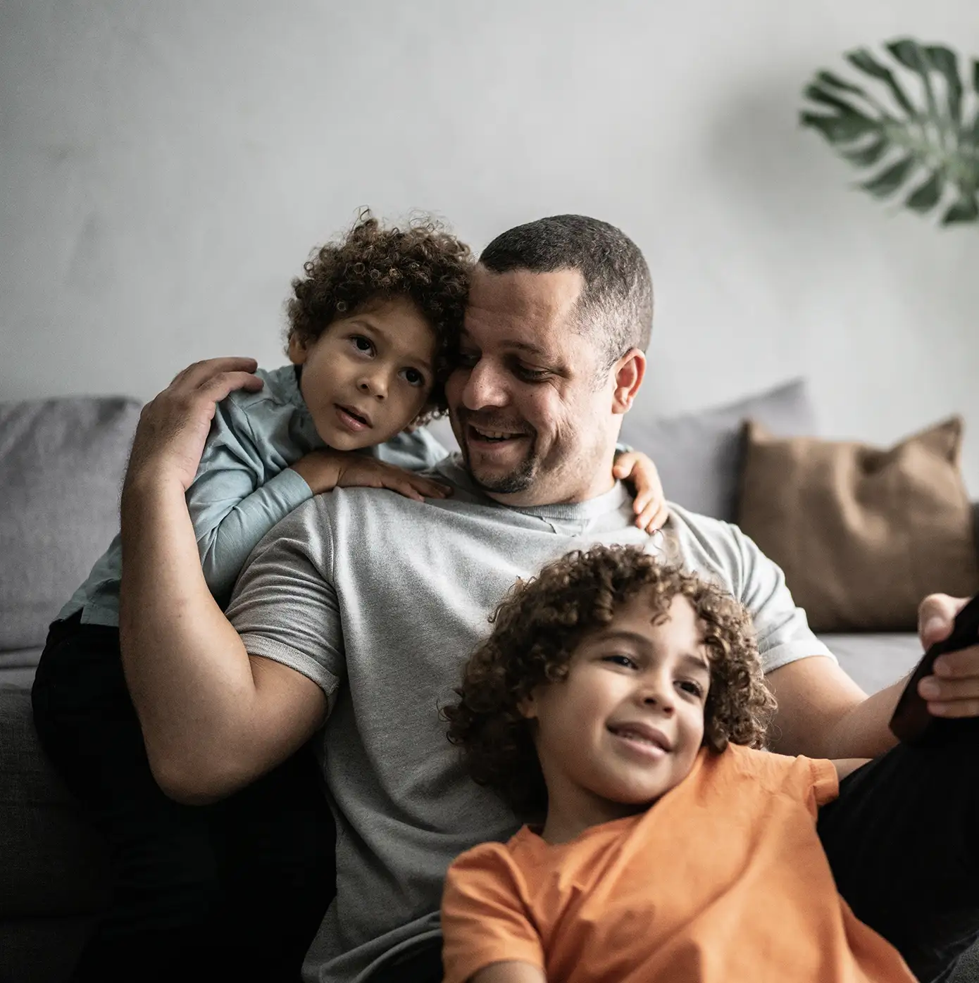 Father and kids