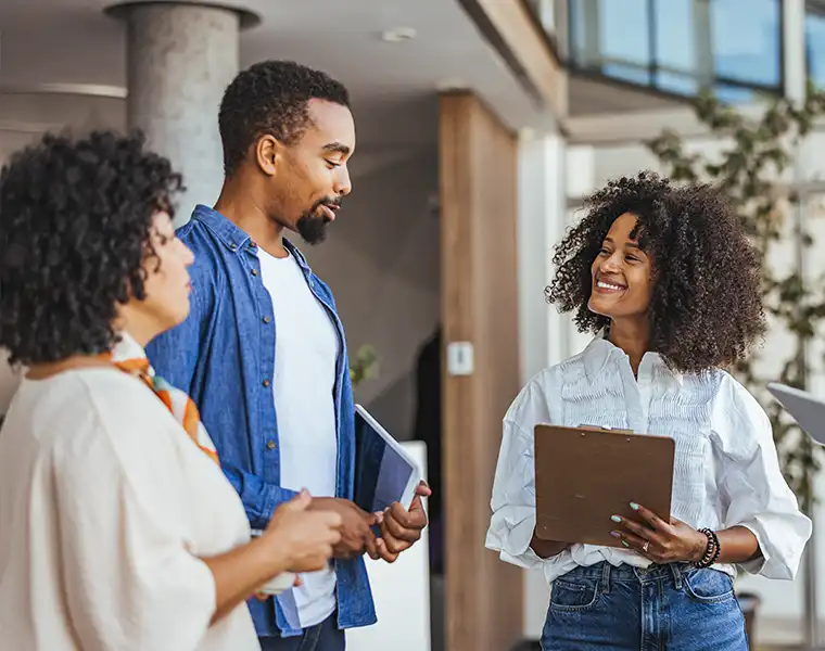 Employees getting support and guidance