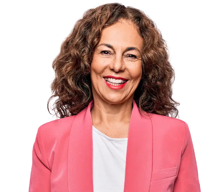 Woman smiling with text 'What is the difference between Medicare Advantage and Medicare Supplement?' promoting educational Medicare video.