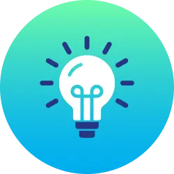 Lightbulb representing a helpful tip